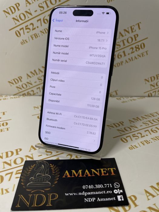 NDP Amanet Braila Iphone 15 Pro 128gb (43108)