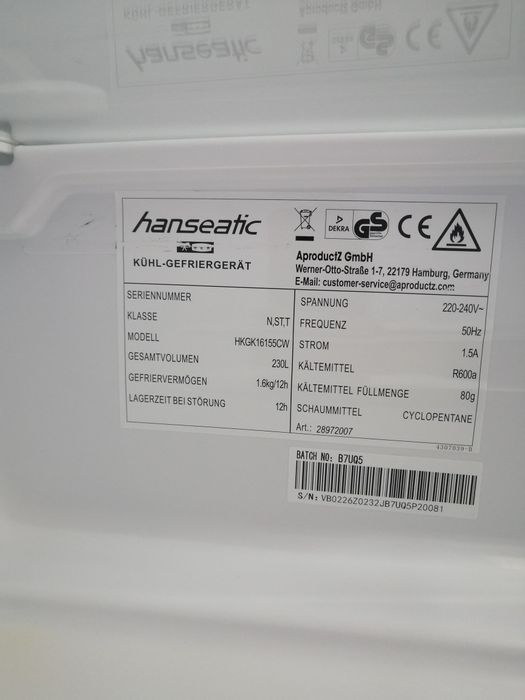 Combina frigorifica, HANSEATIC