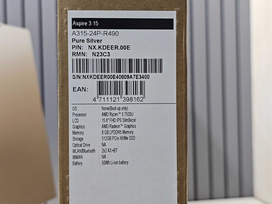 НОВЫЙ Acer A315-24 Мощный Ноутбук Ryzen™5-7520U/8GB/512SSD/15.6"iPSFHD