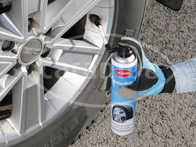 Spray umflat roti Caramba cu aer comprimat si cauciuc lichid 400 ml