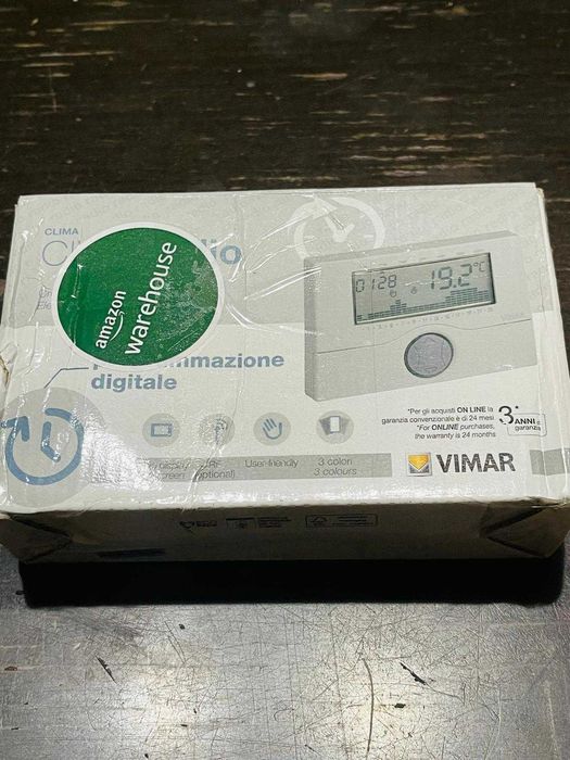 Termostat Vimar 01910 programabil alimentat cu baterii, alb