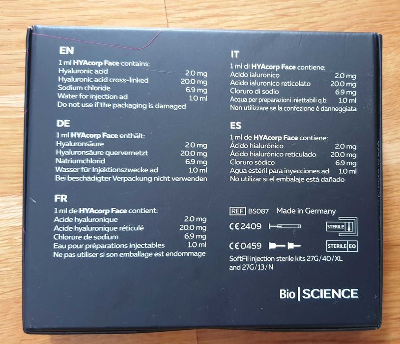Filler BioScience HyaCorp Face 2x2ml