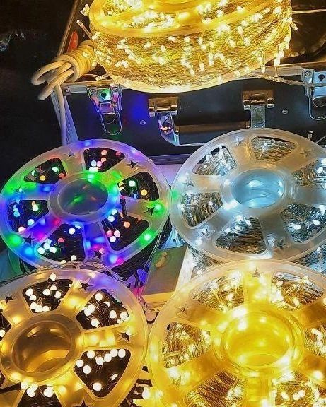 Гирлянда 50 и 100метровая в чёрным и белым проводом