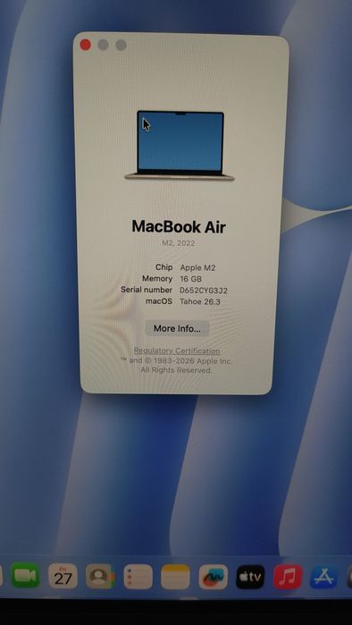 MacBook air M2 16/256 GB