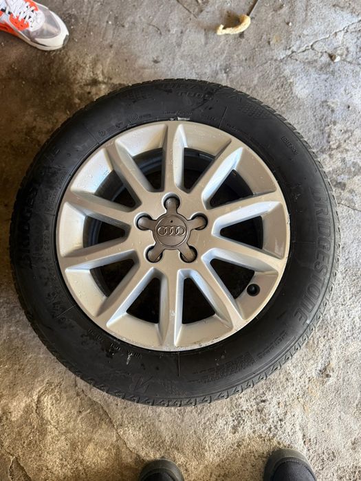 4 Jante originale Audi R16 + Anvelope vară Bridgestone 225/55 R16