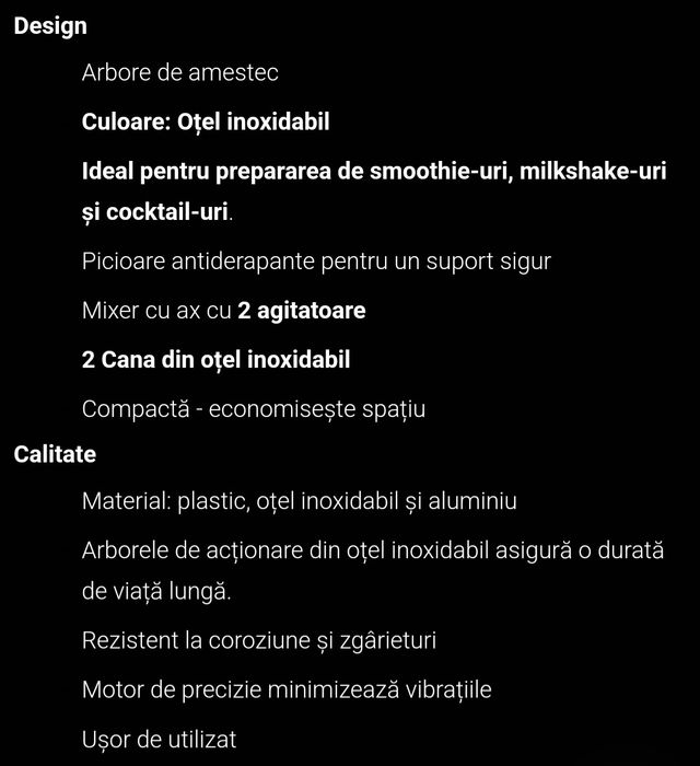 Se vinde mixer cu 2 axe, nou