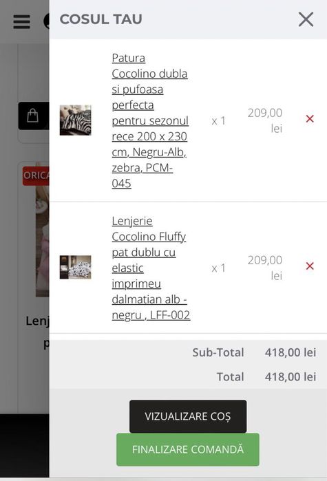 Vand patura zebra lenjerie damasc negru