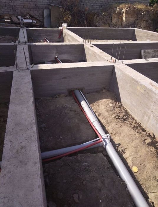 Урачи, траншея канализация, водопровод,, септик монтаж ишлари: