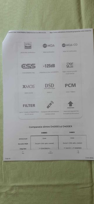 Dac SMSL 400 ES cutie originala.