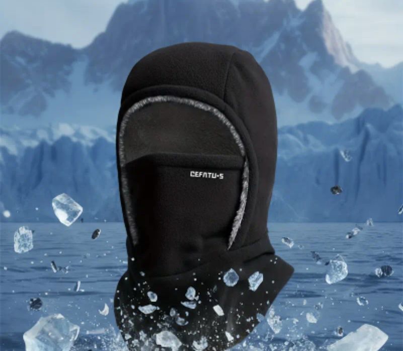 Два  цвята зимна термична шапка