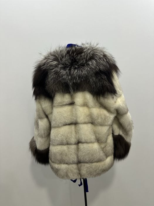 Норка оригинал шуба с чернобуркой