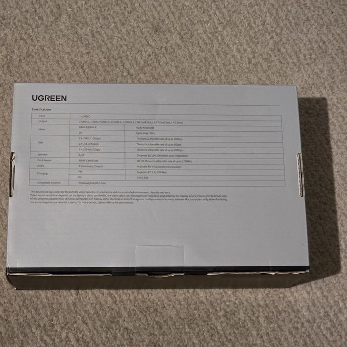 UGREEN Docking Station, Triple 4K Display (2x HDMI+ DP), 14-Port USB-C
