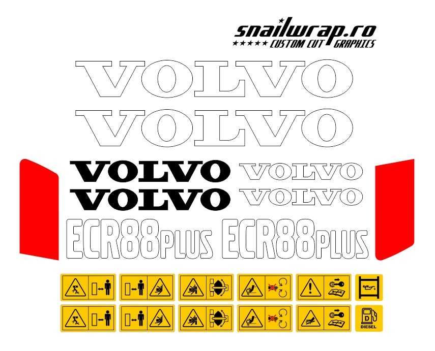 Stickere autocolante Hitachi Volvo Kubota Takeuchi Yanmar Terex