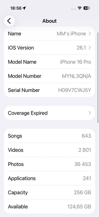 iPhone 16 pro 256GB Natural Titanium - Като н ов , EU version