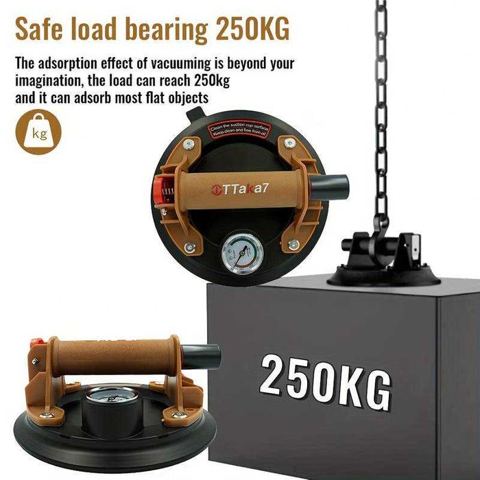 Вендуза за плочки до 250кг / 20см / дърво / стъкло