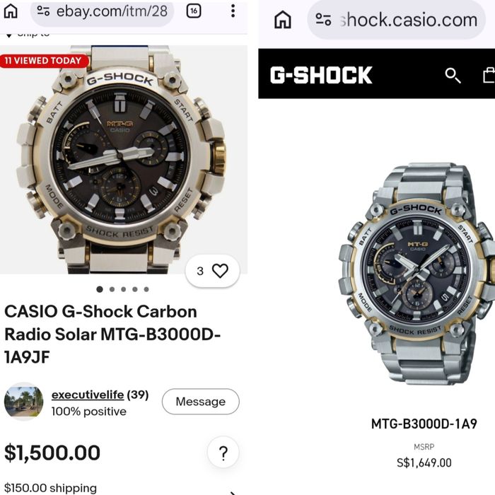 G Shock Mt-g  Gold Limite Edition RAR!