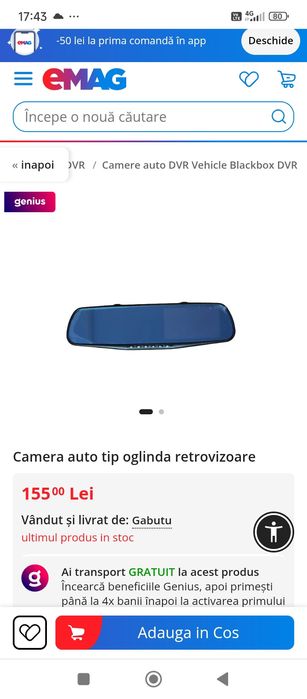 Vând camera auto noua, sigilată