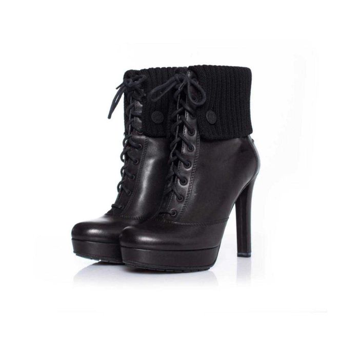 Черные кожаные ботильоны Gucci