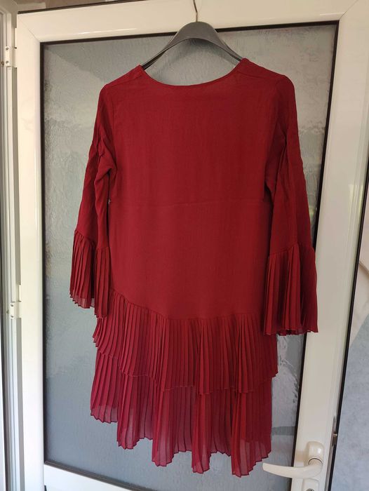 Бордо плисирана туника ZARA размер S