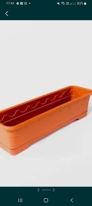 2 Jardiniere cu tavita NR.1, 33X13X13 cm