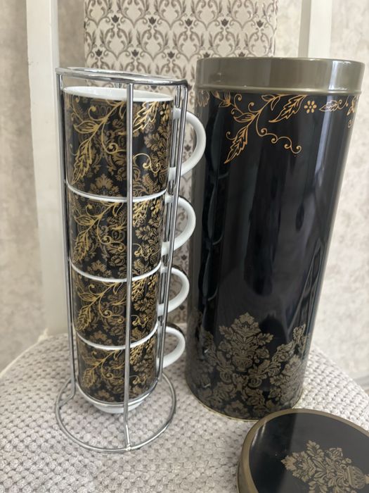 Набор кружек с золотом рисуник