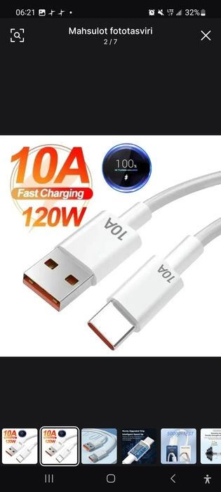 Usb kabel zaryadka 10 a