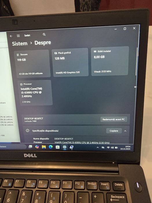 Laptop Dell 7480, i5-6300, ram 8gb, ssd 128gb, bat 2h