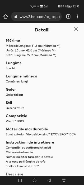 Rochie gravide cu volane, H&M, mărimea S/36