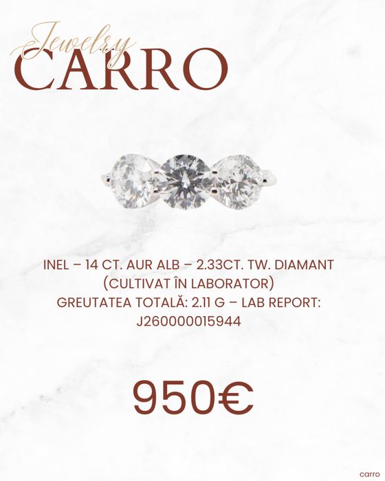 Inel Aur Alb 14K  Diamant Lab Grown