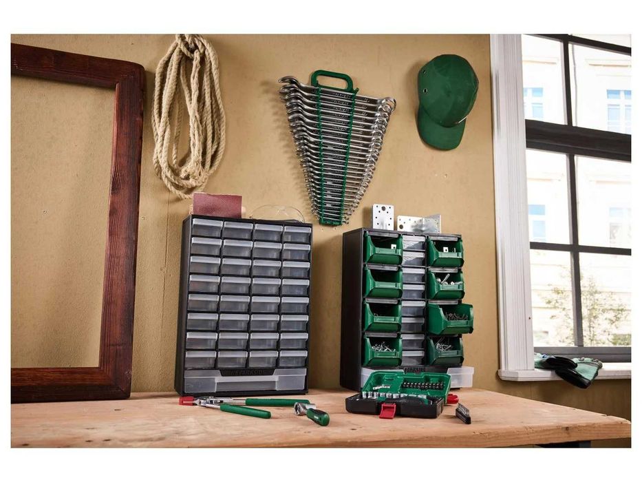 PARKSIDE комплект тресчотка,отвертка,удължител-1/4'' с вложки и битове-общо 38 части,гедоре