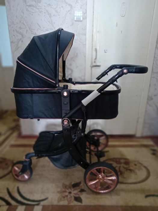 Коляска трансформер New lux  2 в1 кожанный зима-лето