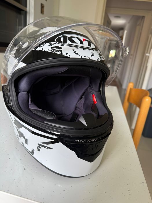 Cască moto KYT NF-R Neutron White, mărime M
