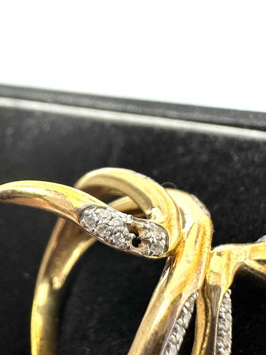 Пръстен змия в сребро и злато с диаманти и очи с рубини! Договаряне!