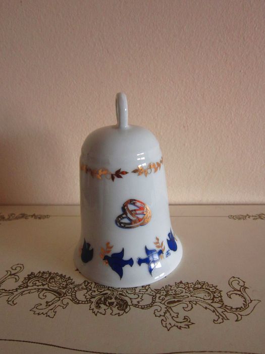 cadou rar Clopot colectie portelan  pictat aur Germany anii"70