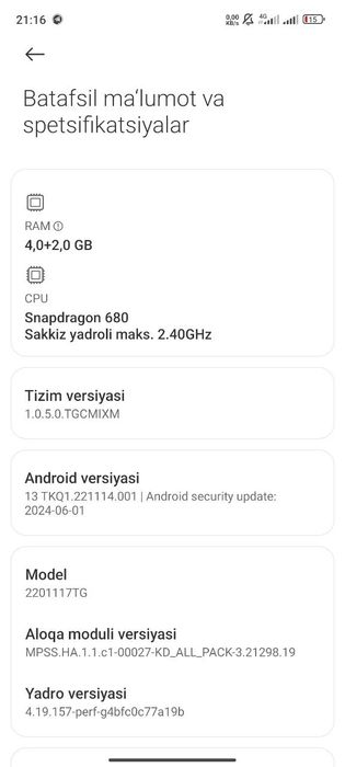 Redmi not 11 128 talinarxi 1milion 1yuzkam bor obmen ham bor