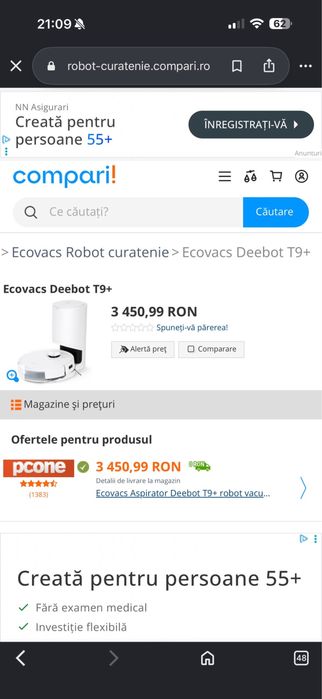 Aspirator robot Ecovacs Deebot T9+