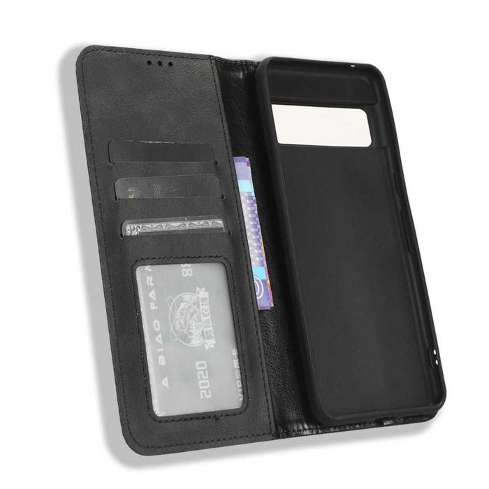 Луксозен кожен калъф тефтер за Google Pixel 4 4a 5 5a 6 6a 7 7a 8 Pro