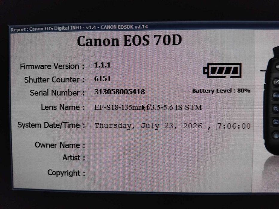 Canon 70D - body 6k cadre, 2 baterii