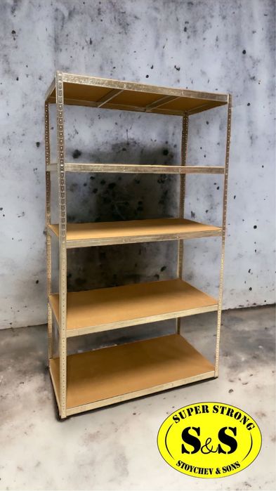 Български метален стелаж Super Strong с 5 нива до 100 кг