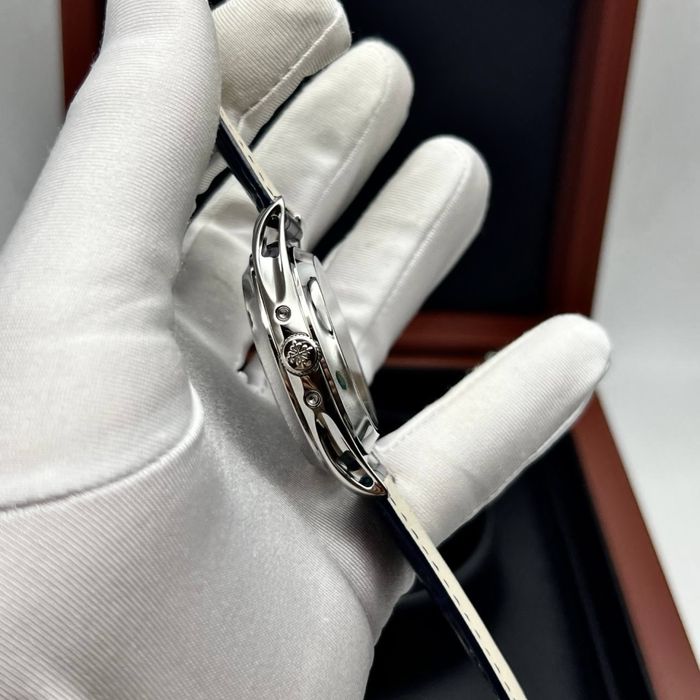 patek philippe anual calendar blue dial steel