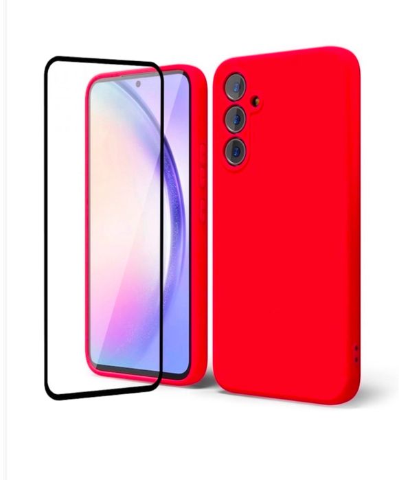 Samsung A15/A16/A26/A36/A56 - Husa Alcantara + Folie Sticla 6D PRIVACY