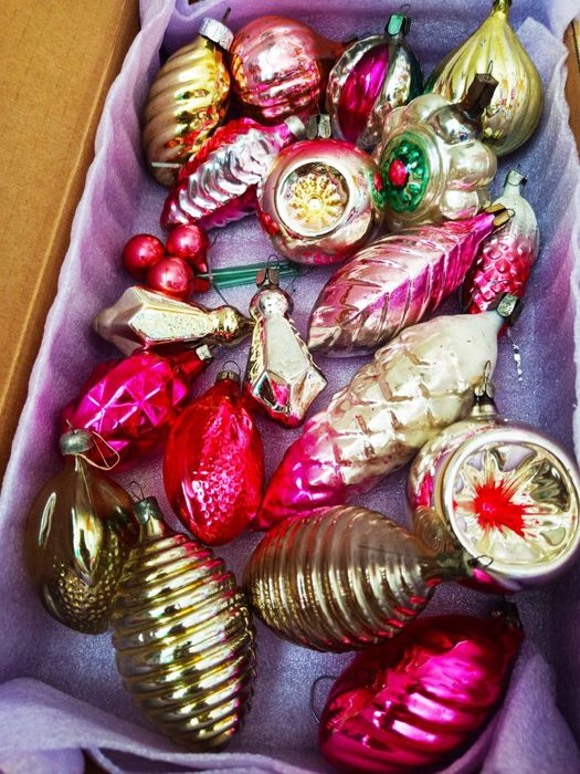 Винтажные елочные игрушки, стекло СССР,ГДР