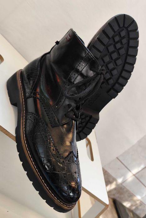 Ghete lace up brogue 40 Lav Artigianale piele naturala moale