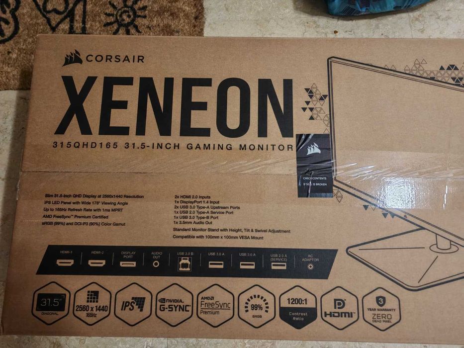 Monitor LED Corsair XENEON 31.5 inch 165Hz HDR G-Sync & FreeSync 2k