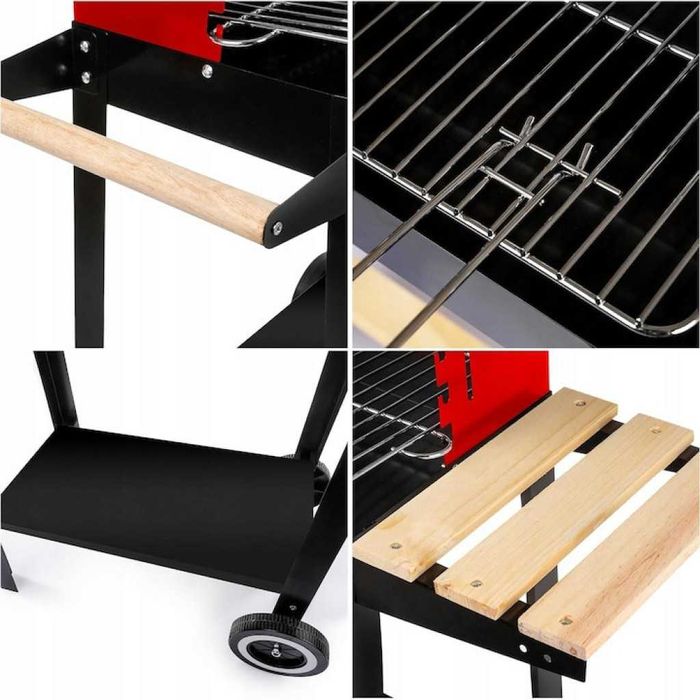 Градинско барбекю на колела,емайлирано,4 степени + Подарък 3 прибора.