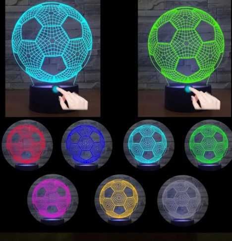 3D нощна лампа футболна топка с дистанционно и USB