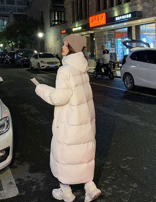 Женская куртка пуховик женский длинный зимний с капюшоном теплый