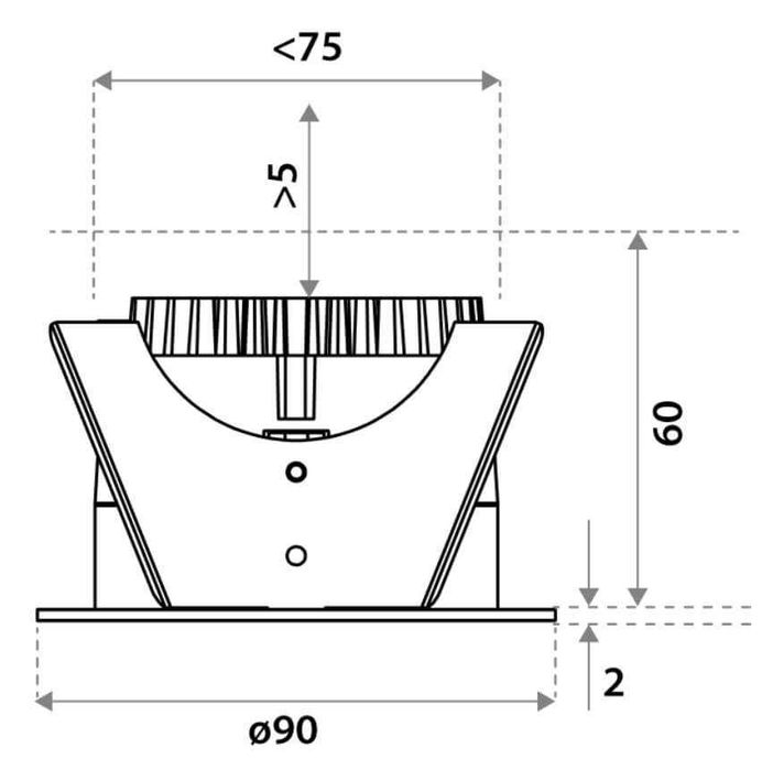 Лунички - лед лампи за таван illuxtron linea 75 HV 9W 300K 35бр.