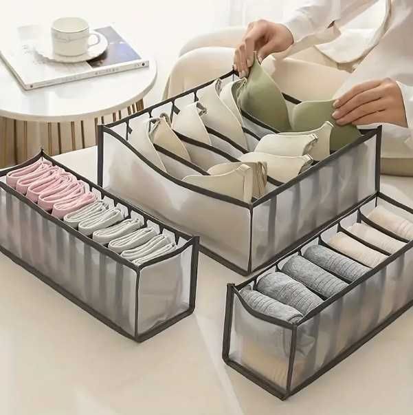 Органайзер за бельо, кърпи, гащи, чорапи и сутиени – 3 броя