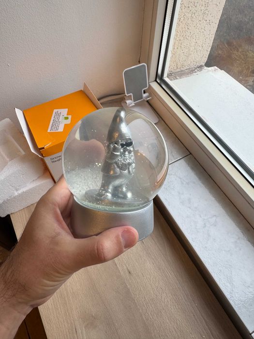 Glob de zăpadă - Idee Cadou (Snow Globe Gnome Silver)